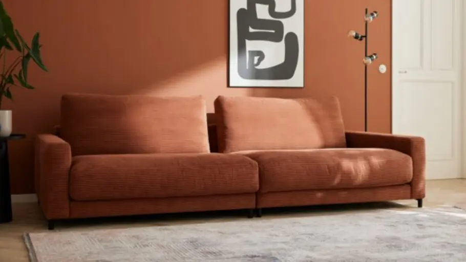 Roomio No. 4100 Garnitur 3-Sitzer Cord rusty, ca. 274x125 cm