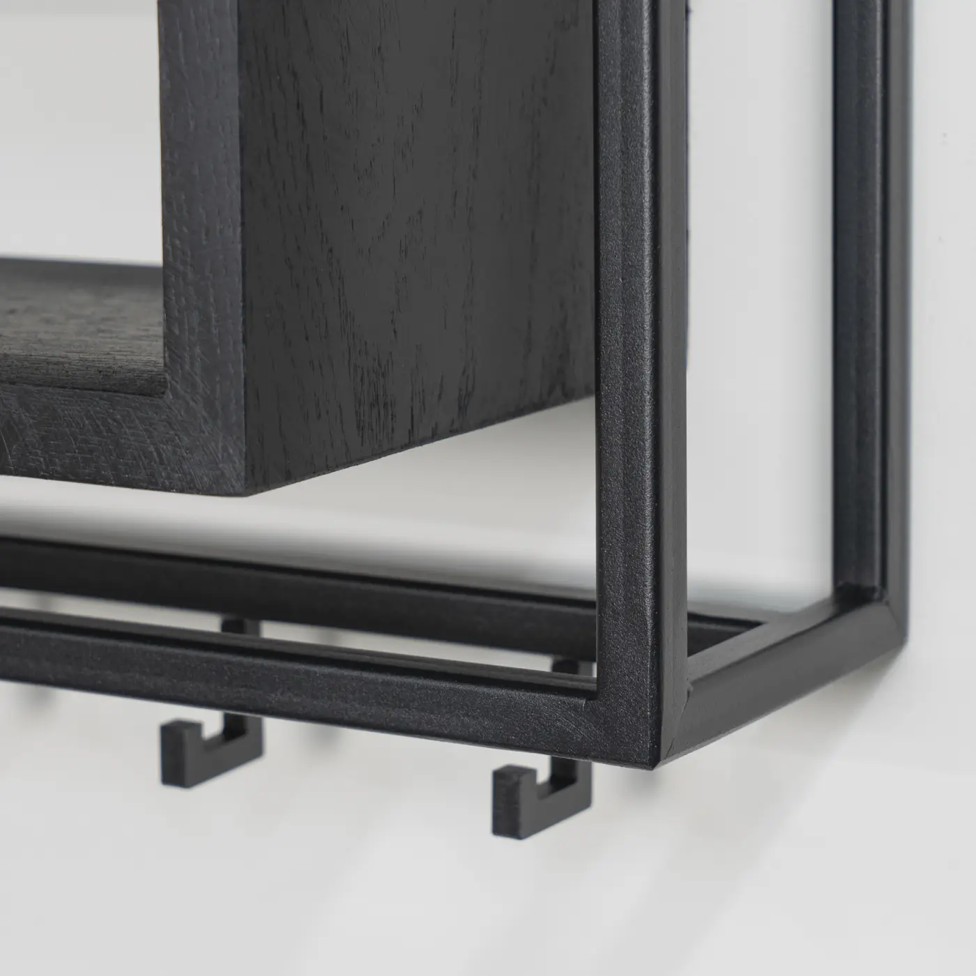 Spinder Wandgarderobe School Schwarz/Holz: schwarz, ca. 118x29,5x19 cm