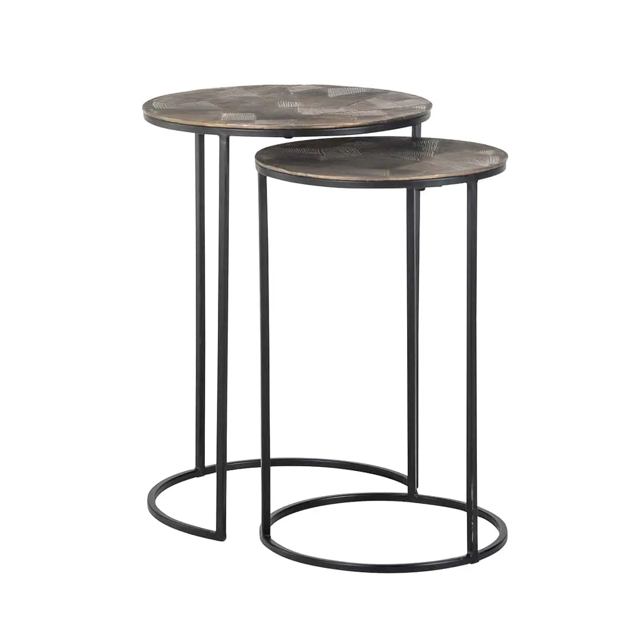 Richmond Interiors End table Tulum set of 2 (Brushed Gold)