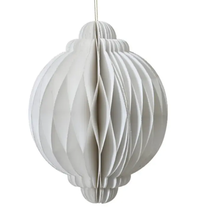 Kaemingk Zwiebel Papier weiß 20 cm