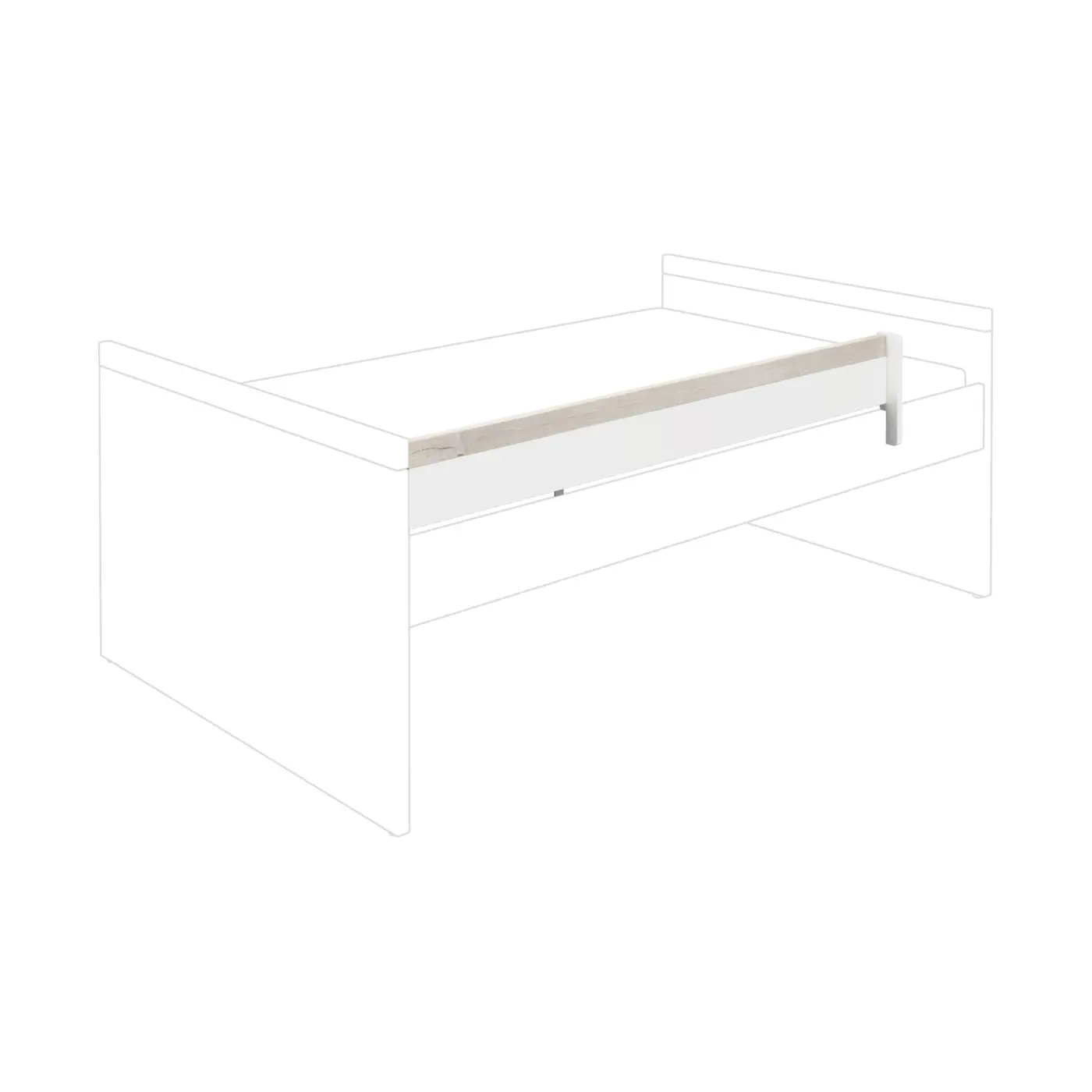 Paidi Absturzsicherung + Halterung Kreideweiß/Eiche-Nautik-NB für Bett Kira