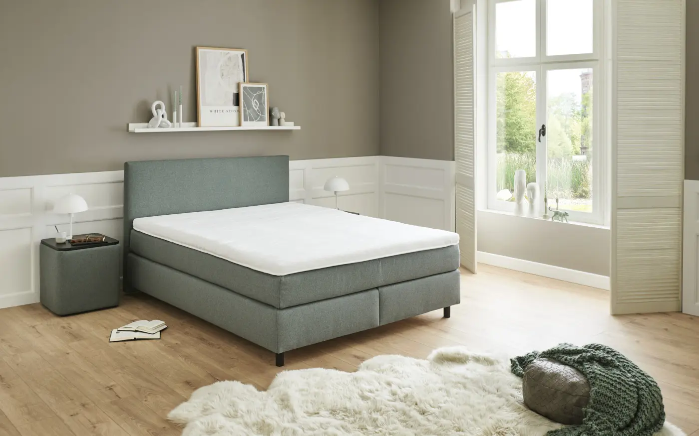 Oschmann Boxspringbett OC-BX23163 Barry Salbei ca. 180x200 cm