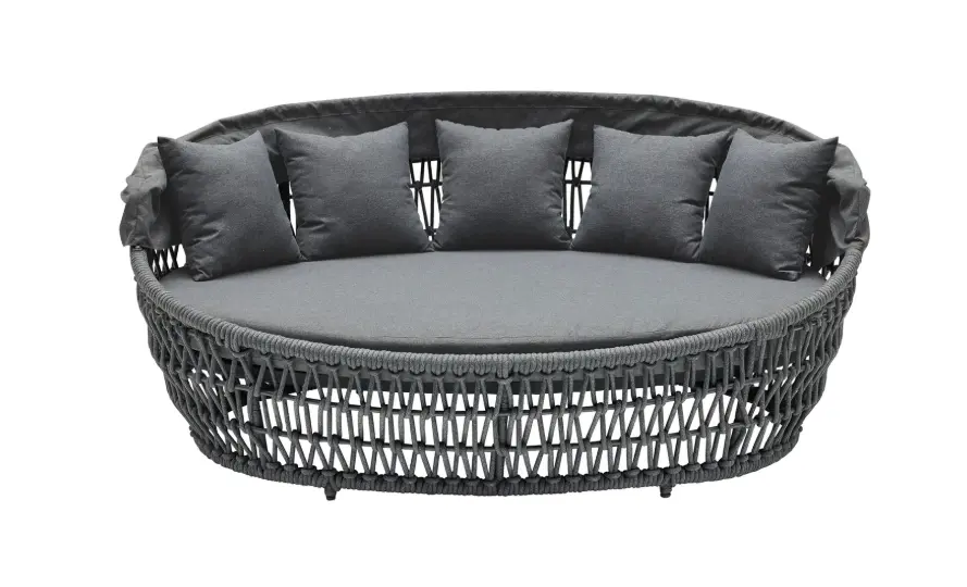 LC Garden Muschel Bari Dunkelgrau inkl. Kissen ca. 200x144 cm