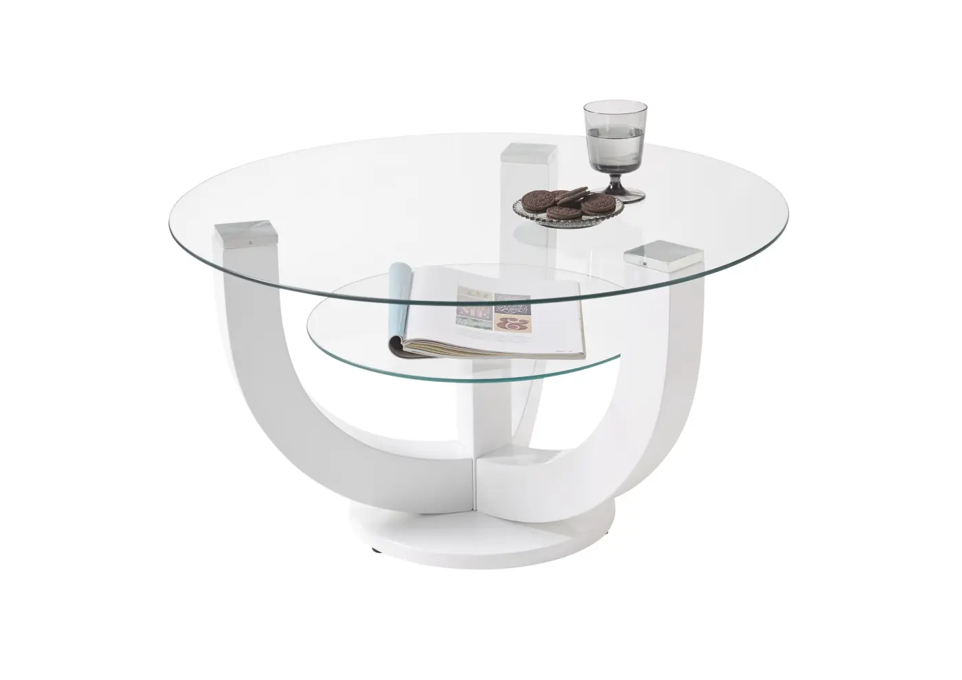 Couchtisch Klarglas/weiß HG lackiert BHT ca.  80x 40x80 cm