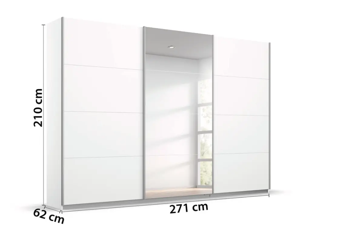Rauch Schwebetürenschrank Kulmbach weiß cm