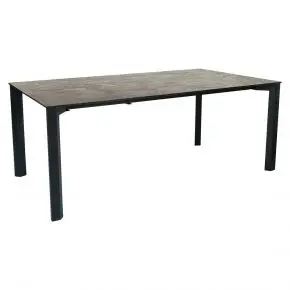 Stern 432806 Ausziehtisch Penta 160(210)x100x75 cm Schwarz Matt Silverstar Slate Stone 