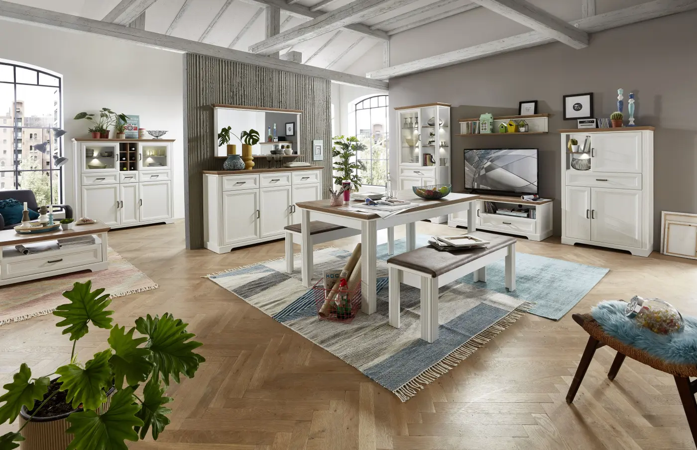 Innostyle Sideboard Jasmin 1LG9UH20 Pinie hell MDF/Artisan Eiche Nachbildung BxHxT ca.160x102x48 cm