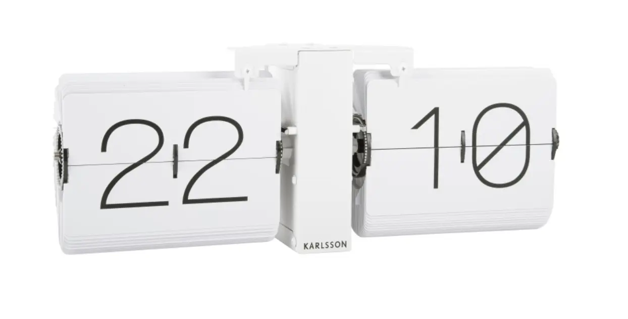 Karlsson Flip Clock No Case Weiß ca. 36x14x8,5 cm