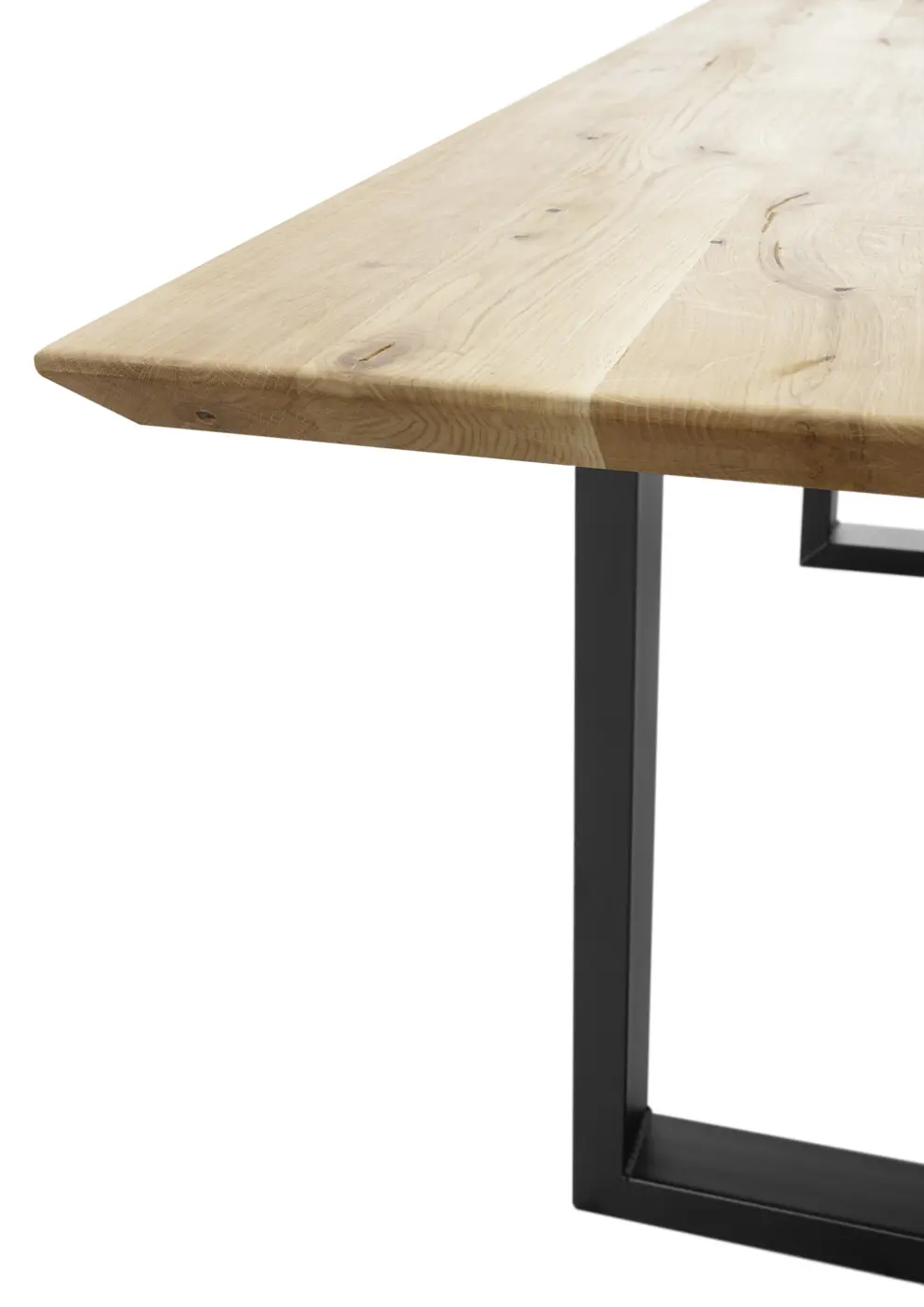 Stolkom Esstisch Bennet Eiche massiv/Metall schwarz ca. 200x74x100 cm