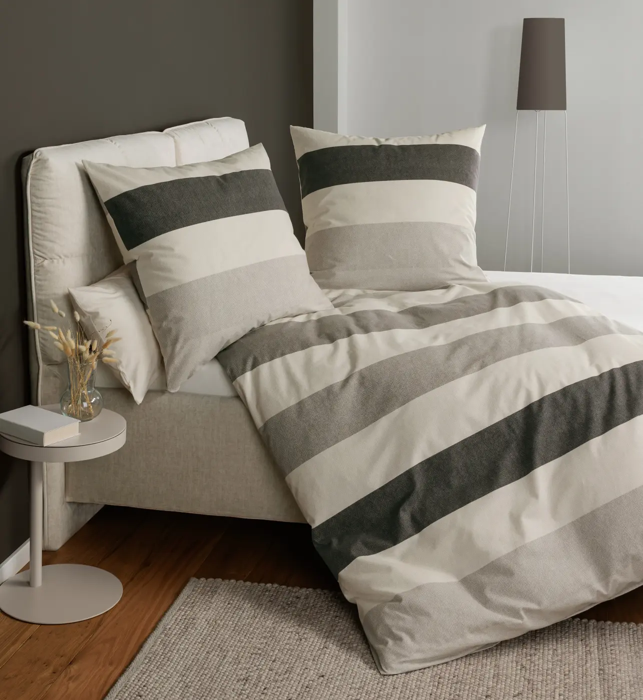Janine Bettwäsche-Set 155x220+80x80 cm silber grau