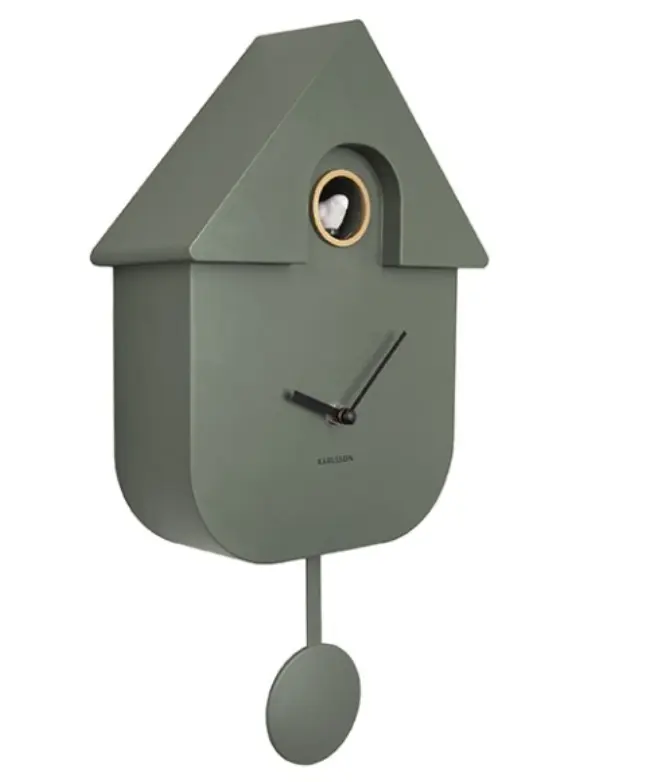 Karlsson Wall Clock Modern Cuckoo Jungle green ca. 21x41x8,5 cm