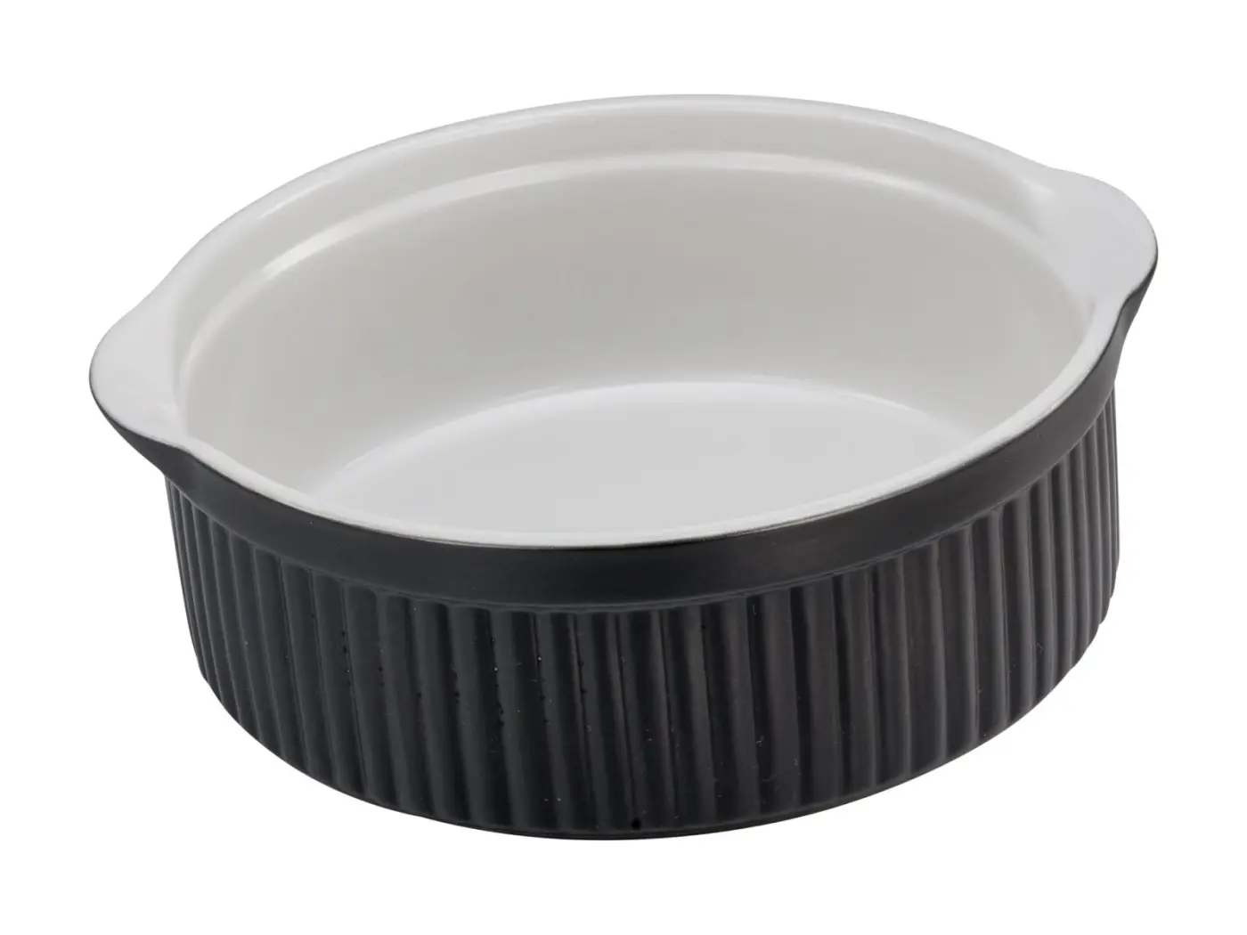 Creatable Auflaufform, rund, 25 cm SchwarzWeiß