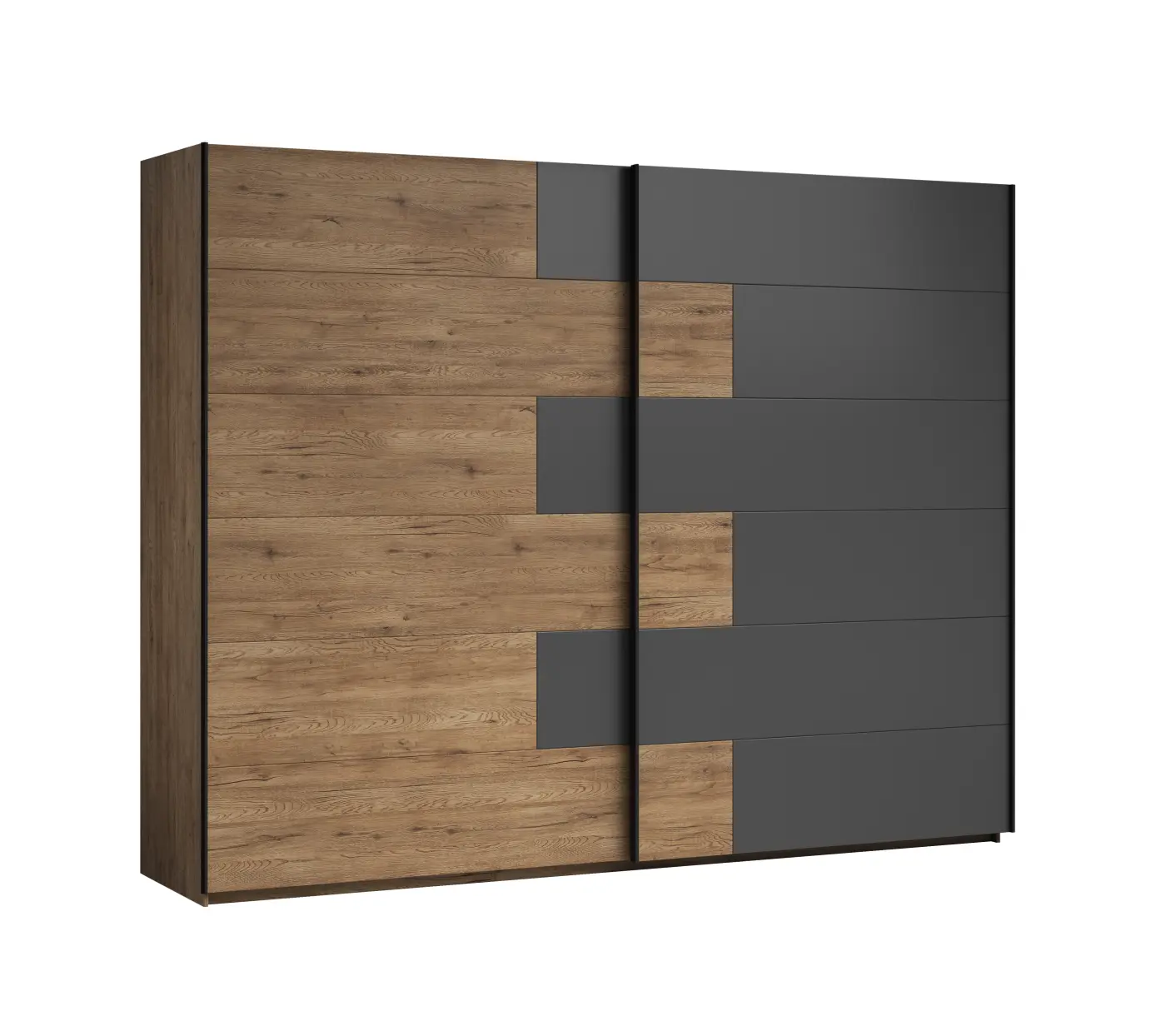 Kleiderschrank Pol Power Schrank LINEA Bartex Eiche/ Graphit