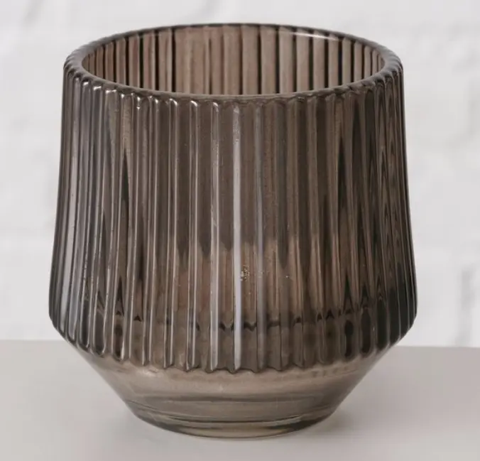 Boltze Windlicht Tiago Glas Braun 8 cm