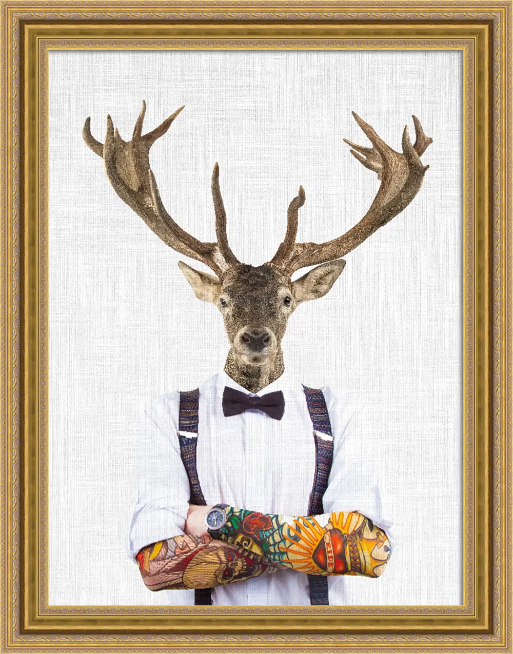 ars graphica Kunst-Edition gerahmt 93x73cm - Tai: Deer Man
