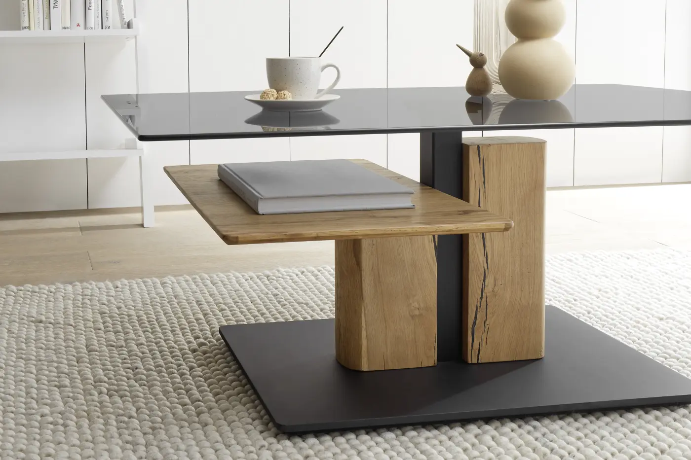 ABP Couchtisch Delmas Eiche msssiv mit Lift ca. 105x45x65 cm