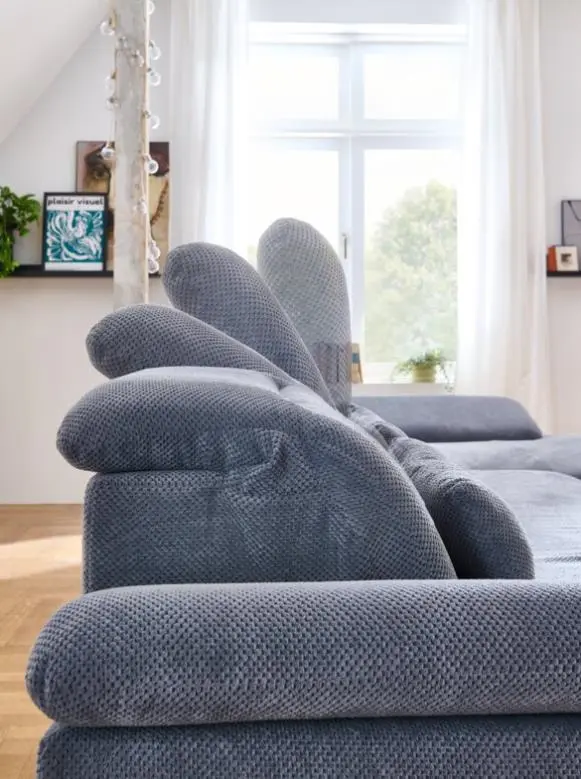 Iwaniccy Polstergarnitur Exit, Bezug grau, inkl. Sitztiefen-, Armteil- und Kopfteilverstellung, ca.314x198 cm